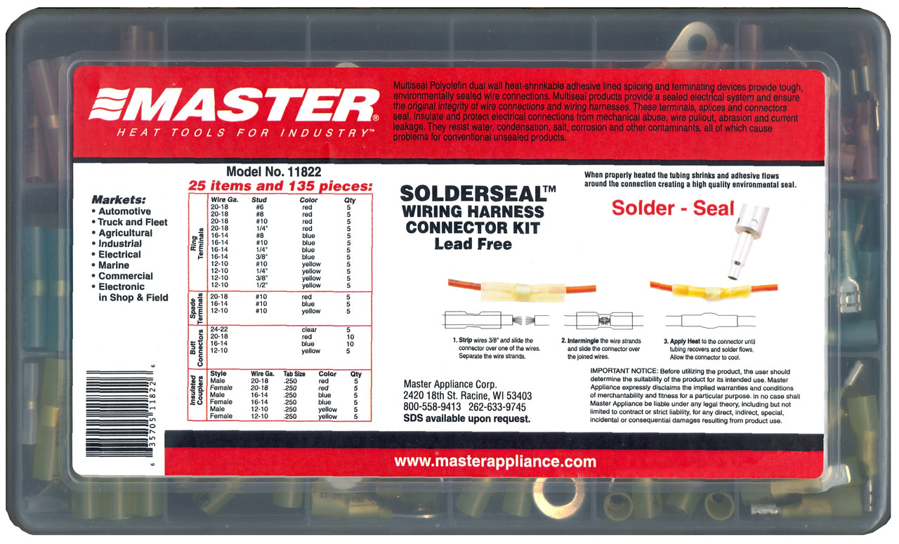 Solderseal Heat-Shrink Wire Connector Assortment Kits | Master Appliance