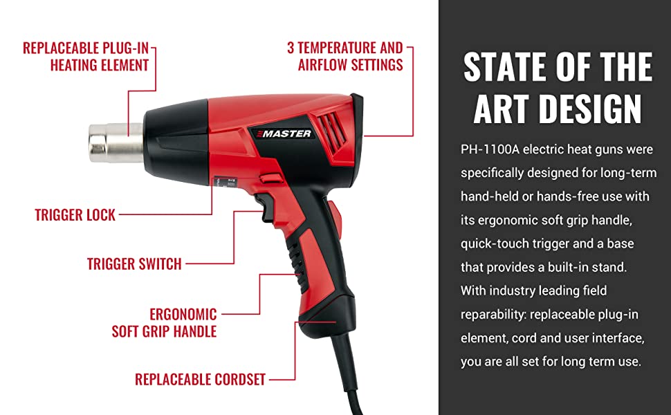 Proheat PH-1100A 3-Temp Professional Heat Gun Kit