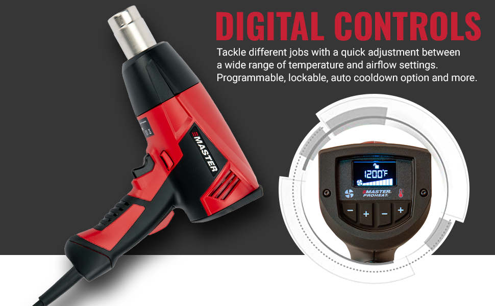 Variable Temperature Heat Gun with LCD Digital Readout Display