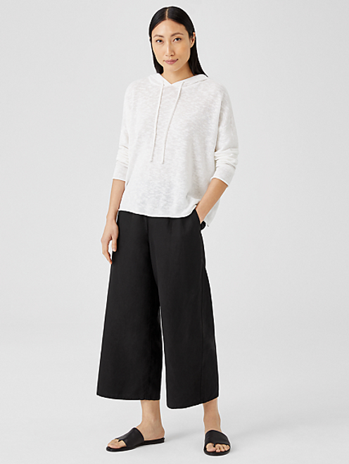 WIDE LEG CROPPED  TENCEL & LINEN PANT