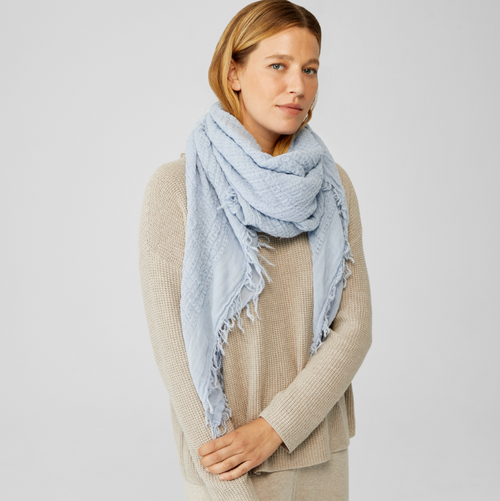 TEXTURED WOOL GAUZE SCARF