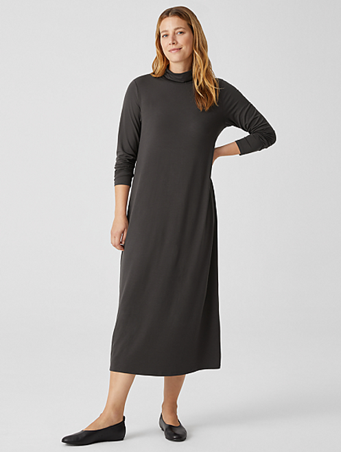 SCRUNCH NECK F/L DRESS