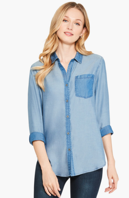 IN AND OUT CHAMBRAY SHIRT