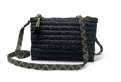 CHARCOAL LEOPARD BIKER NOTTINGHAM CROSSBODY