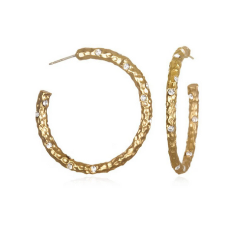 1.5 GOLD PAVIA HOOP WITH CRYSTALS