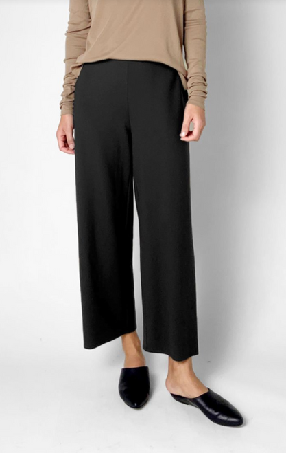 STRETCH PONTE HIGH WAISTED WIDE ANKLE PANT