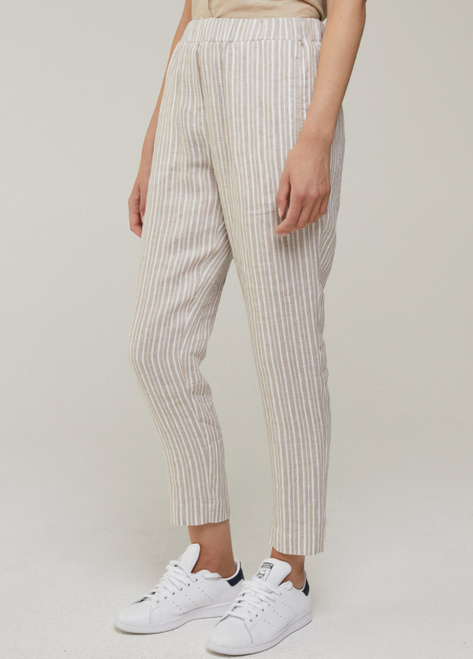 STRIPE COTTON PULL-ON PANT 