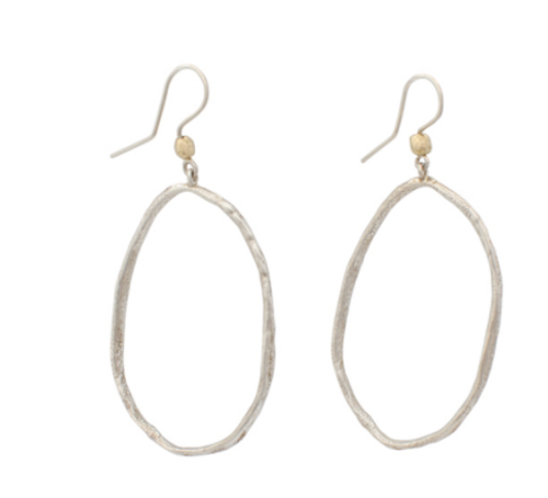 STERLING MEDIUM HOOPS - SILVER/GOLD - M