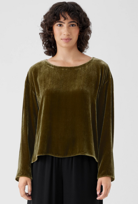 VELVET BALLET NECK TOP