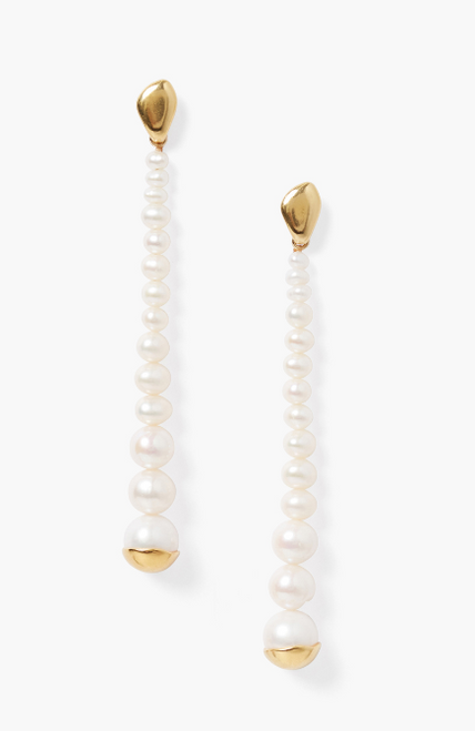 FRESHWATER PEARL DUSTER EARRINGS - WHITE