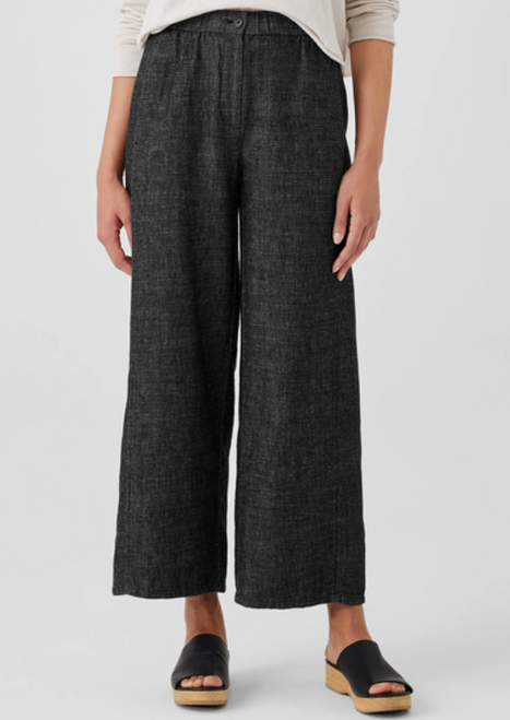 Cotton Hemp Stretch Wide-Leg Pant