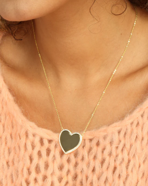 YOU HAVE MY HEART PAVE NECKLACE - XL