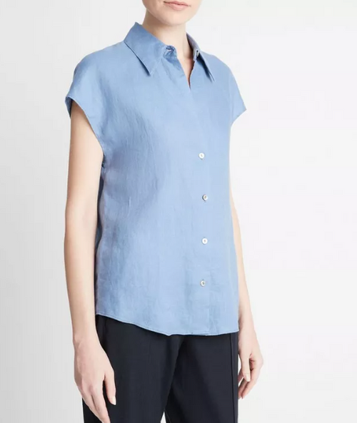 CAP SLV BUTTON DOWN BLOUSE