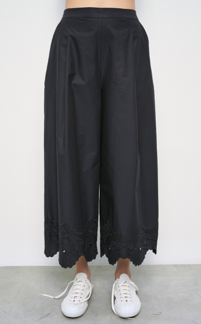 COTTON EMBROIDERED BORDER PANT
