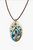 MOTHER OF PEARL SHELL HANDPAINTED NECKLACE - BLUE MIX