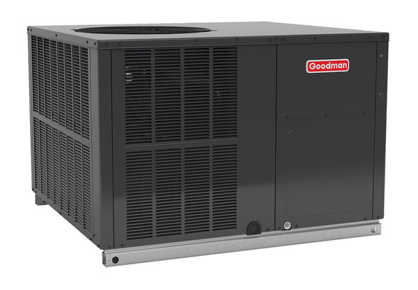 2.5 Ton, 14 SEER, Goodman GM335) Straight Cool w/Electric Heater Air Conditioner Package unit Model: Dimensions (HxWxD): 34.75 x 47 x 51 Convertible to Downflow