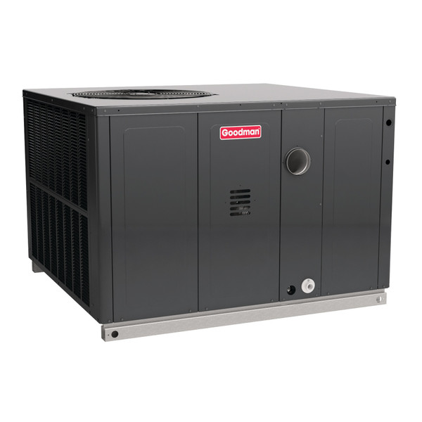 2.5 Ton, (40,000 BTU Heat) 14 SEER, Goodman brand, (Sku# GM341) Gas Heat Air Conditioner Package unit Model: Dimensions (HxWxD): 34.75 x 47 x 51 Convertible to Downflow