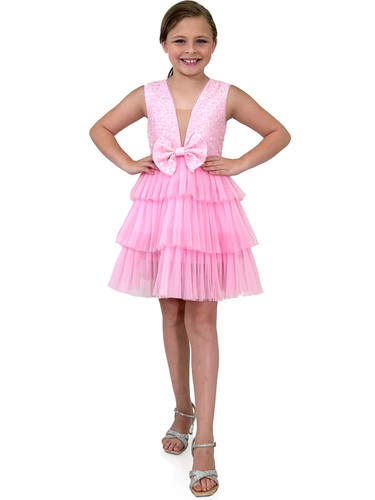 Marc Defang 5010 Size 4 white Short Girls Sequin Romper Fun Fashion  Overskirt Pageant Kids