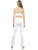 Asymmetrical Straps Padded Sports Bra - White