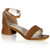 Girls Block Sandal Heels - Nude 2