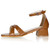 Girls Cross Front Strap Block Heels - Nude 2