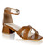 Girls Cross Front Strap Block Heels - Nude 2