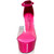 Barbie Pink Block Heel Clear Peep Toes