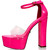 Barbie Pink Block Heel Clear Peep Toes
