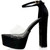 Black Sueded 6" Block Heel Clear Peep Toes