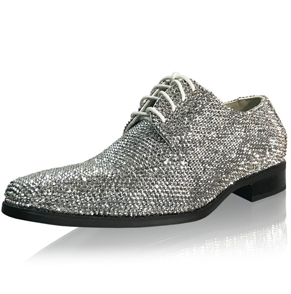 white and silver mens dress shoes