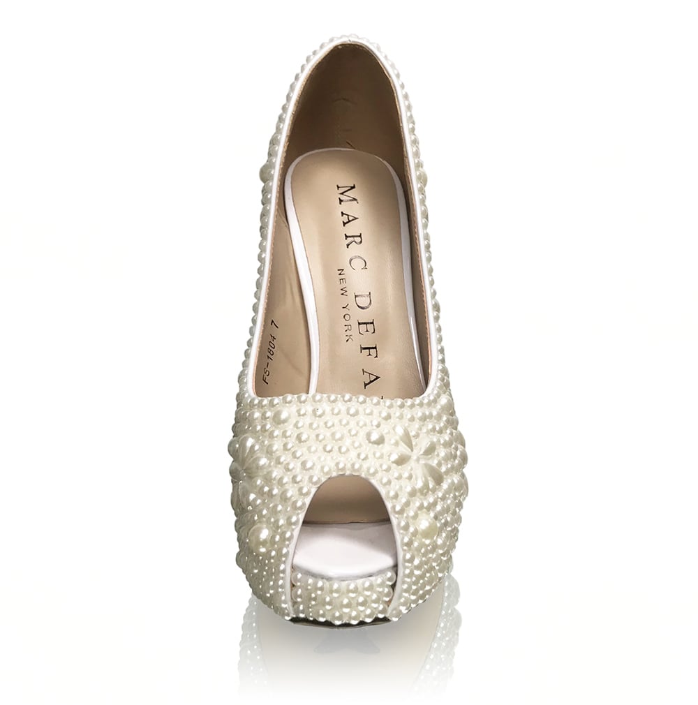 Jillian Spano - Bridal Pearl Pump with Floral motif