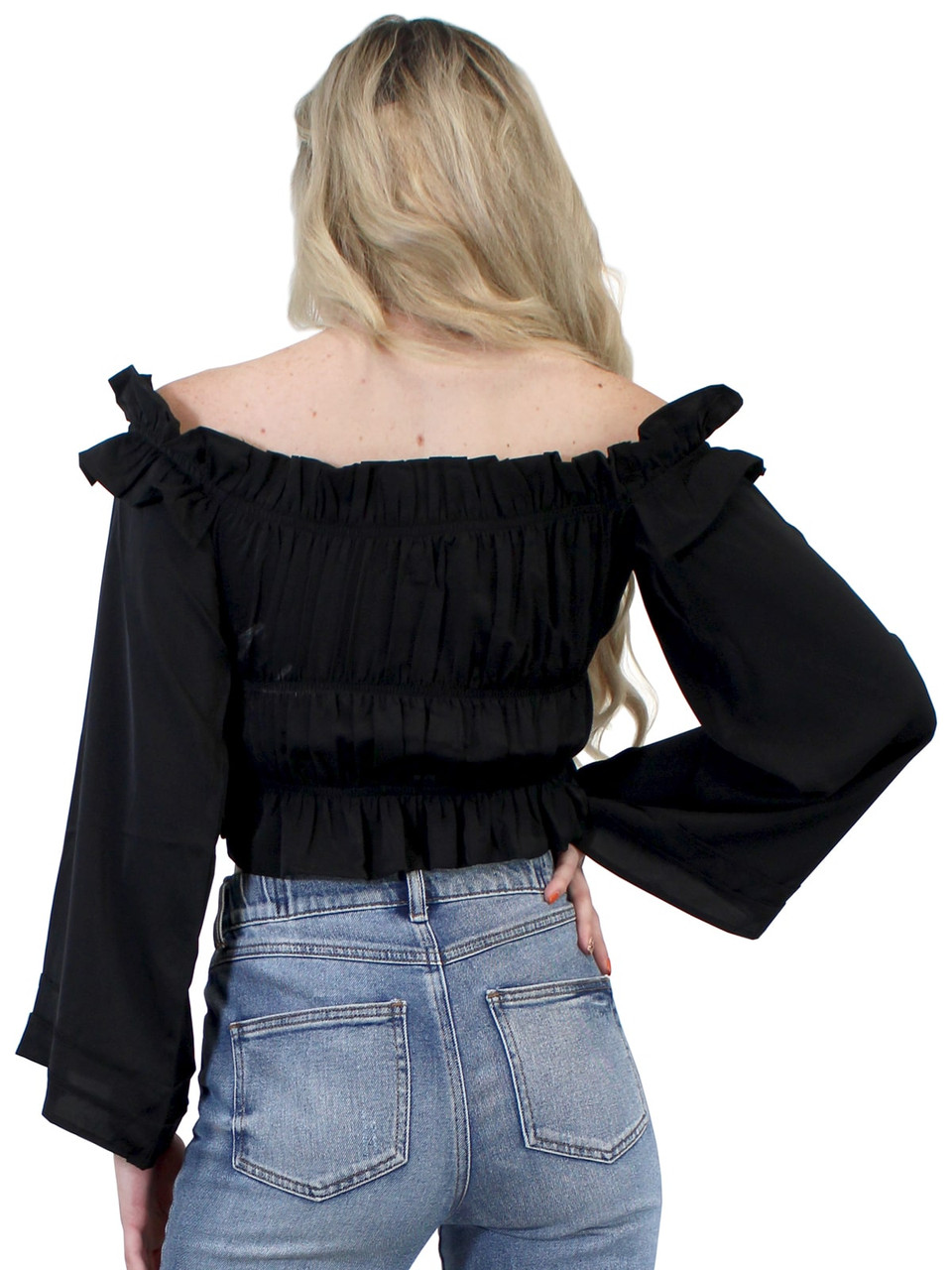 トップス yilon BIJOU OFFSHOULDER BLOUSE Bijou offshoulder blouse ・Semi flare denim 5/14 20:00 - web