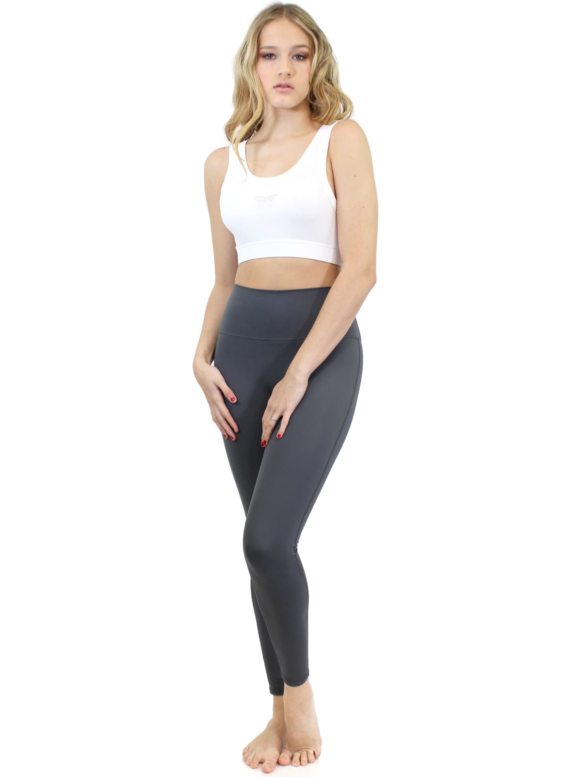 Seamless Front Crotch Leggings - Grey