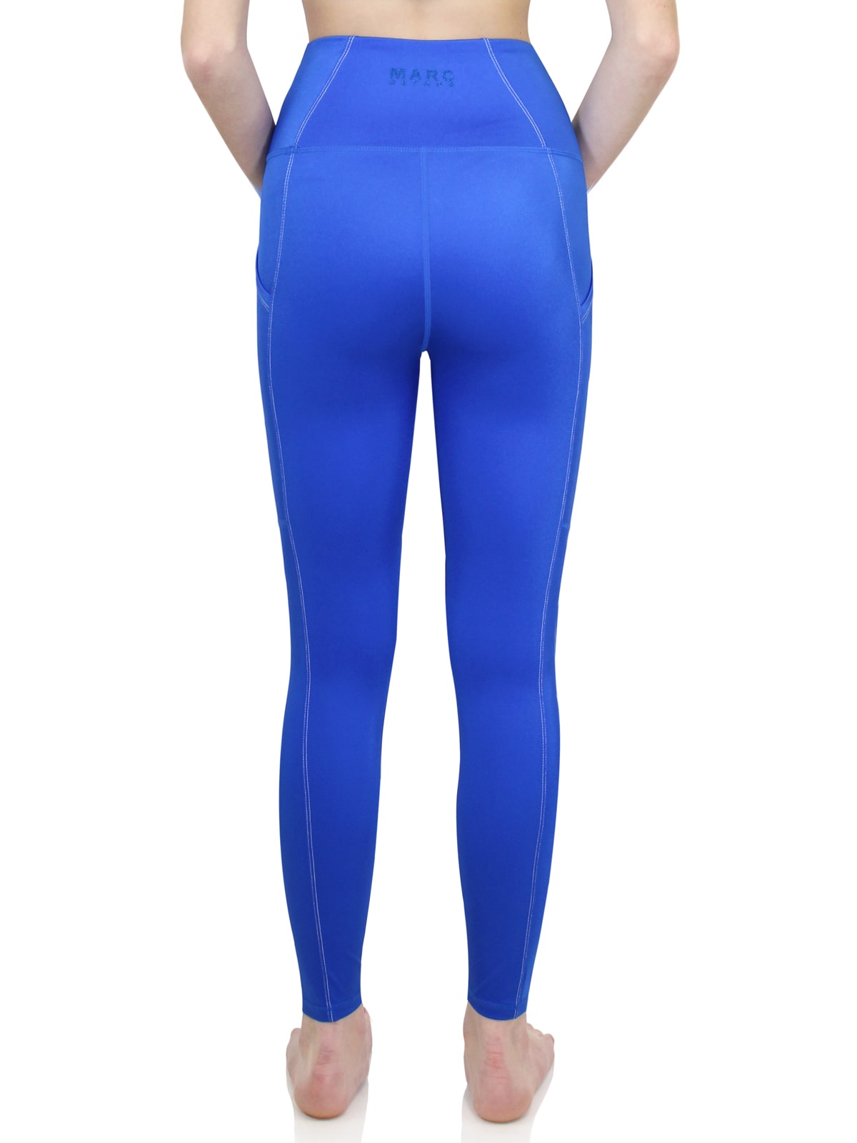 Contrasted Stitching Side Pocket Active Long Leggings