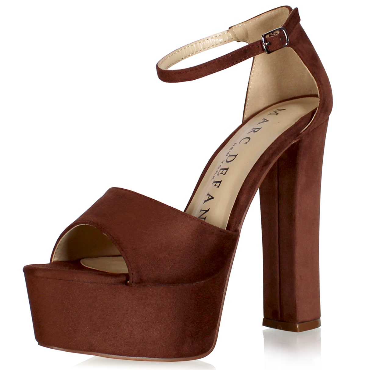 Sueded Block Heels Brown