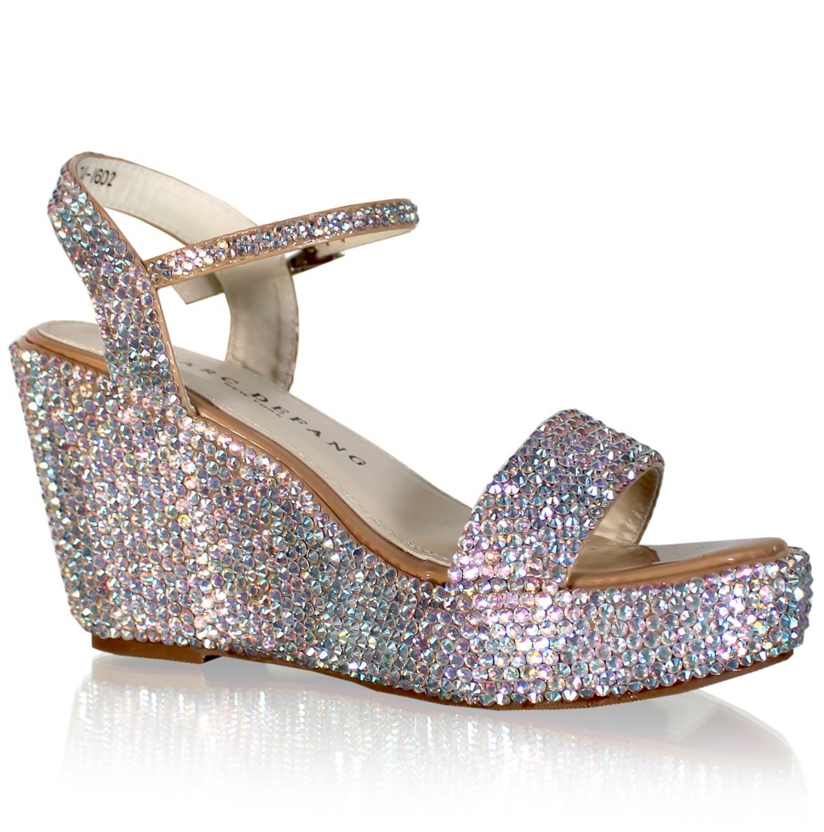 AB Crystal Strappy Platform Wedges