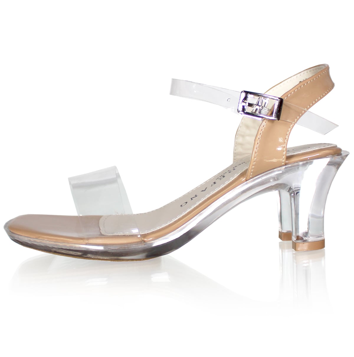 Nude Patent Perspex Clear Slim Block Heel Sandals (TP10175-NUD) – Truffle  Collection