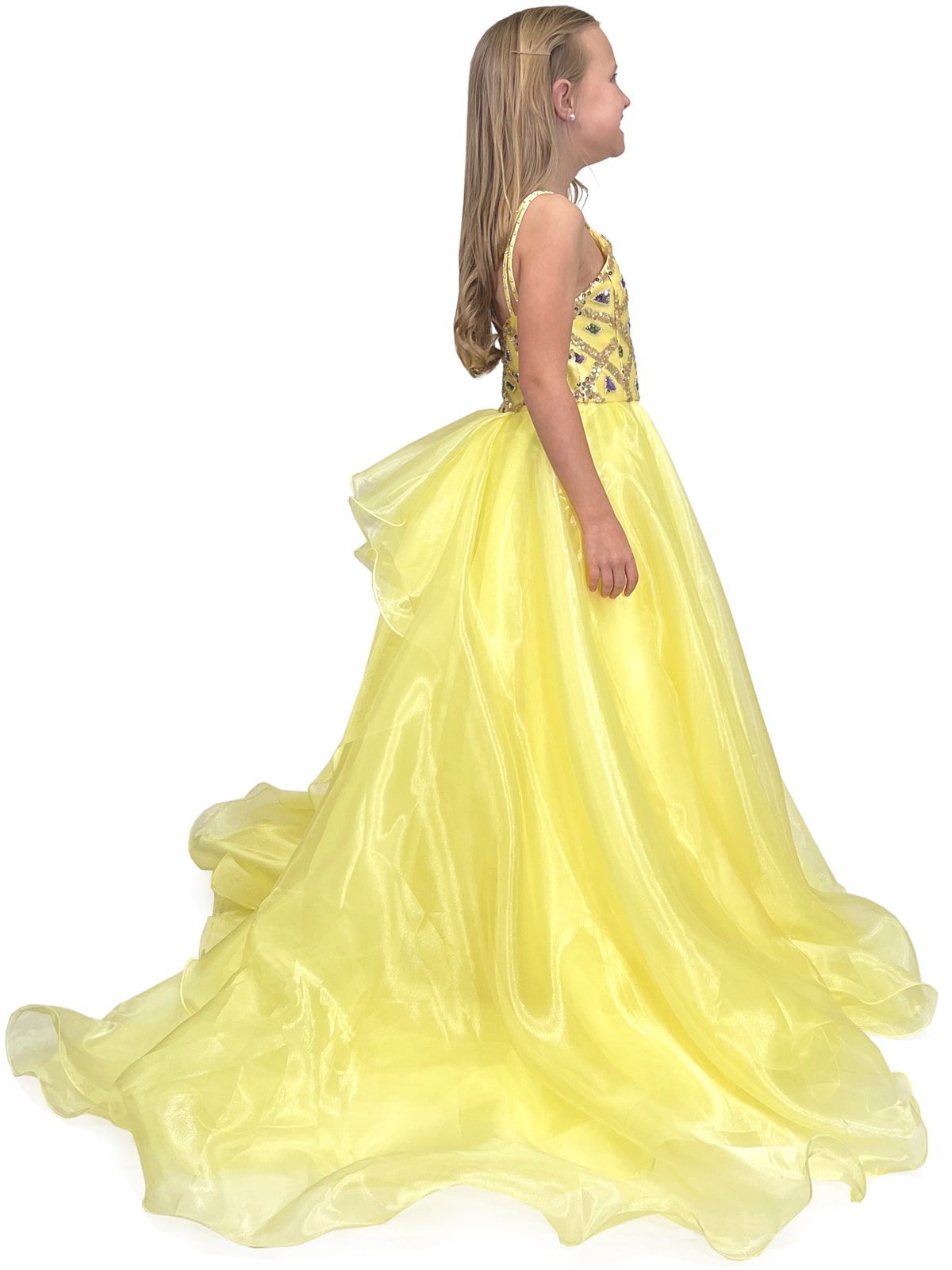 Kids Girl Yellow Ball Prom Gown GACH105