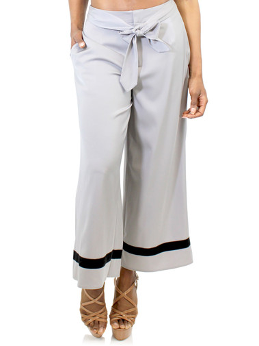 Silver Grey Wide Leg 3/4 Pants