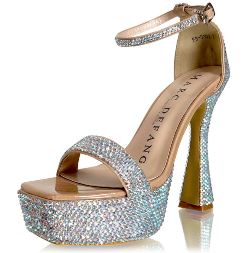 靴 andwang enamel square strap heels Enamel square strap heels