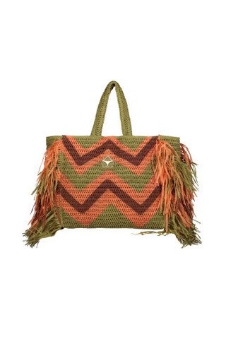 Borsa Mare con Frange Colorate