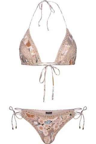 Bikini Triangolo Ricami e Slip Brasiliana