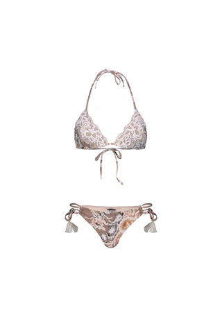 Bikini Triangolo con Dettagli in Pizzo