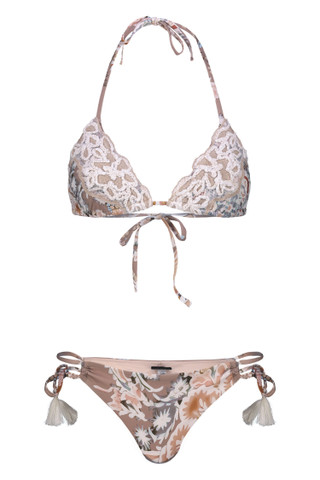 Bikini Triangolo con Dettagli in Pizzo