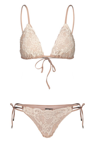 Bikini Triangolo Slip Brasile Paillettes e Pizzo