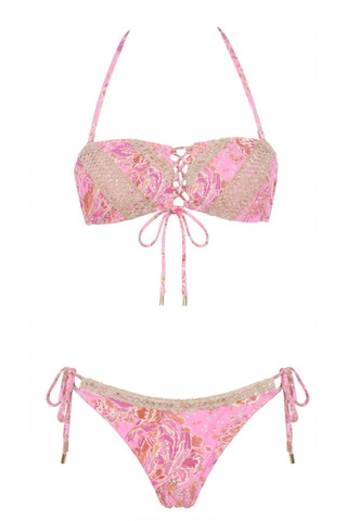 Bandeau Bikini with Inlay Embroidery