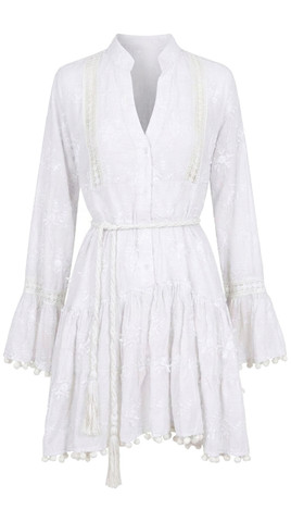 Miniabito Copricostume con Ricami Floreali