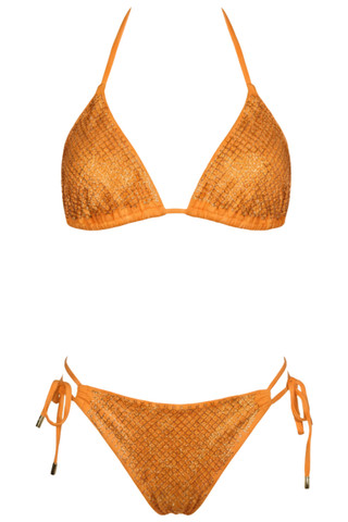 Triangle Bikini with Rhinestones and Brazilian Briefs