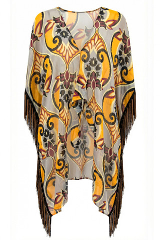 Poncho Cover-up with Fringes