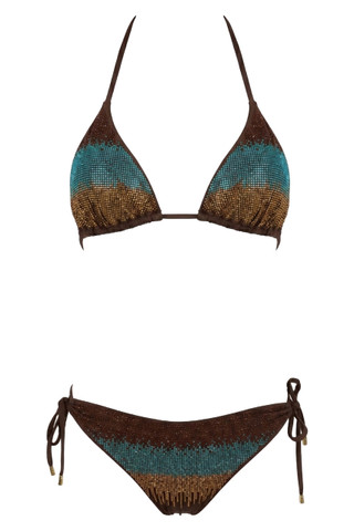 Bikini Triangolo Strass Degradé Slip Regular